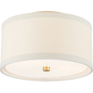 kate spade new york Walker 2 Light 13 inch Gild Flush Mount Ceiling Light in Cream Linen, Small
