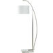 Ellison 65.75 inch 100 watt Brushed Steel and White Floor Lamp Portable Light
