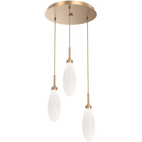 Fiori LED 16.5 inch Novel Brass Chandelier Ceiling Light, Round Multi-Port