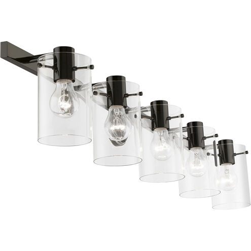 Munich 5 Light 42 inch Black Chrome Vanity Sconce Wall Light