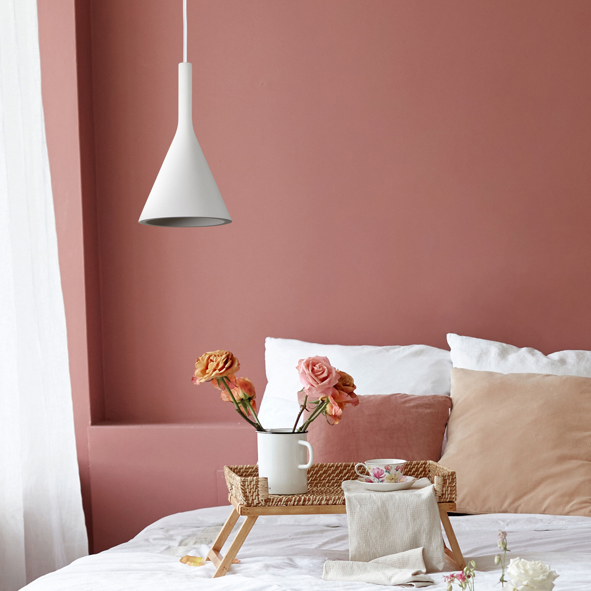 Hottah 1 Light 6.5 inch White Pendant Ceiling Light