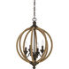 Findlay 4 Light 17 inch Artisan Rust Pendant Ceiling Light