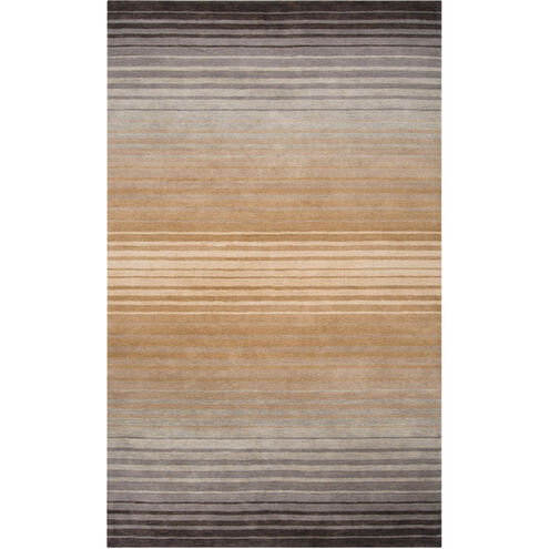 Indus Valley 96 X 60 inch Beige/Camel/Taupe/Charcoal Rugs, Wool