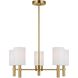 Drew & Jonathan Scott Manor 5 Light 24 inch Satin Brass Chandelier Ceiling Light