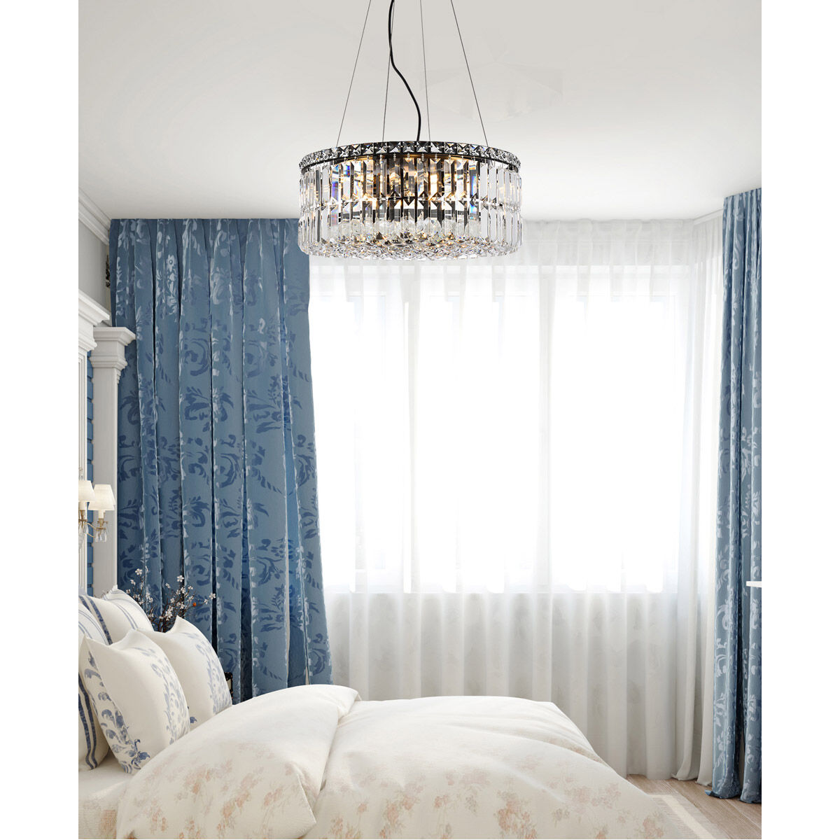 Maxime 12 Light 20 inch Black and Clear Chandelier Ceiling Light