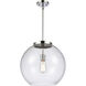 Ballston Athens LED 15.75 inch Polished Chrome Pendant Ceiling Light in Clear