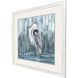 Standing Still Heron Blue and Green and Teal and White Framed Art