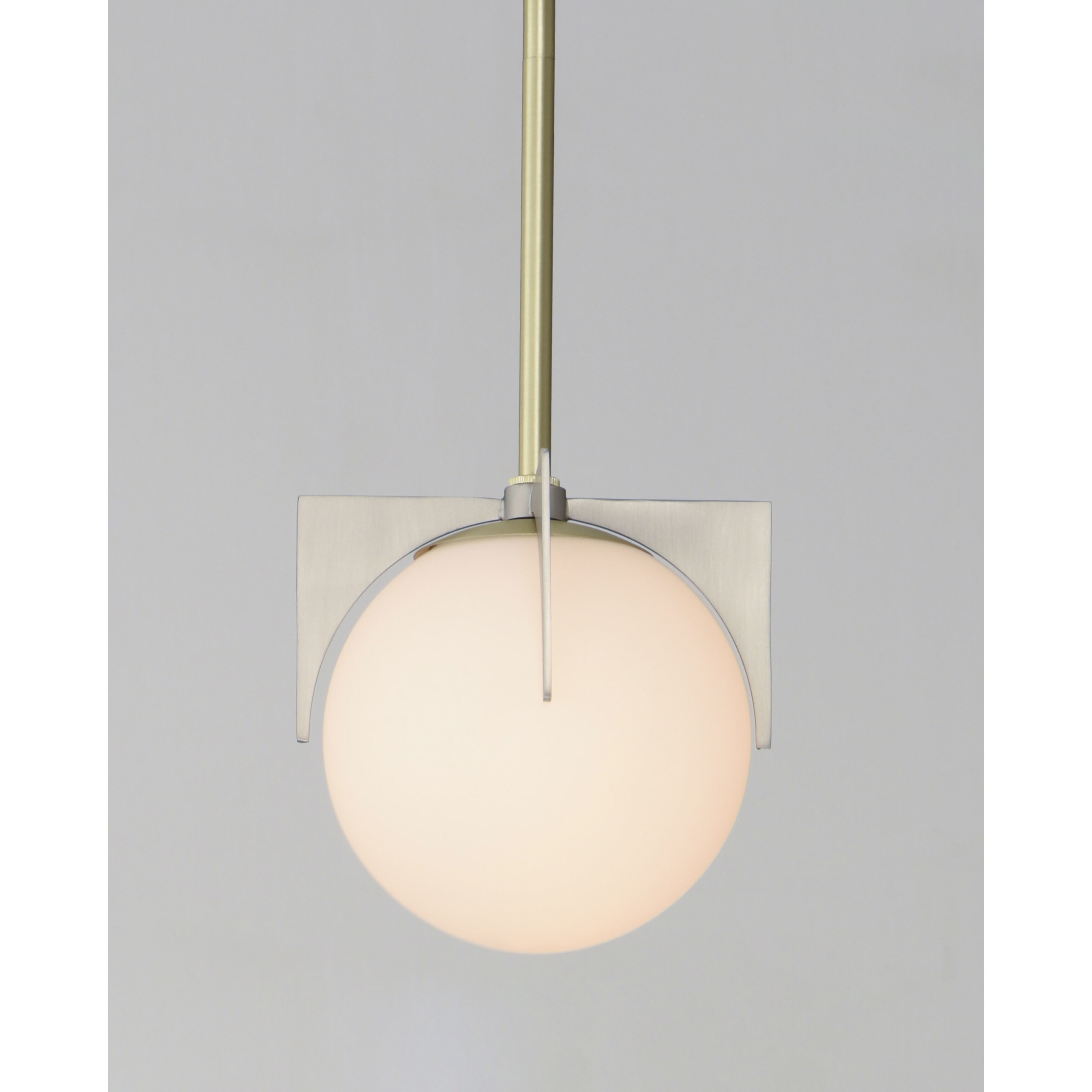 Finn 1 Light 6.5 inch Satin Brass/Brushed Platinum Single Pendant Ceiling Light