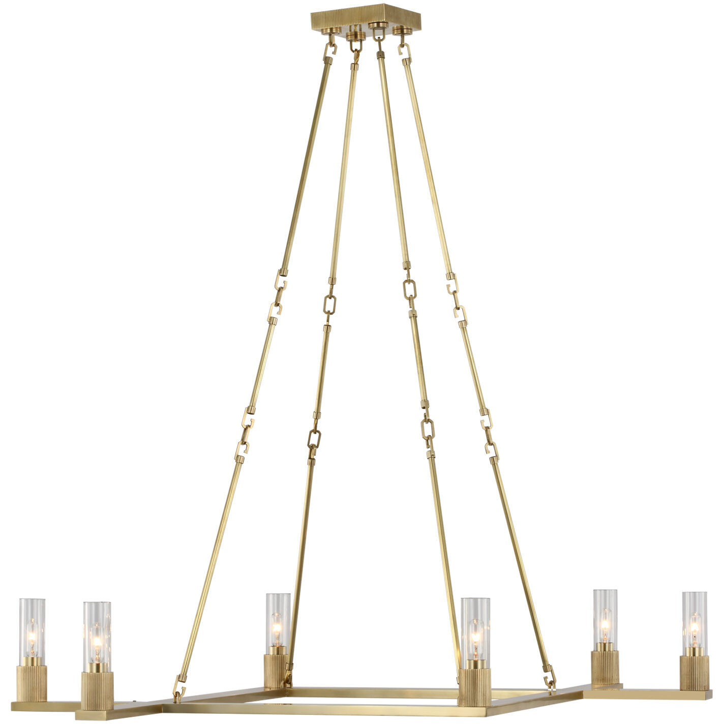 Ray Booth Beza LED 42 inch Antique Brass Chandelier Ceiling Light, Extra Large