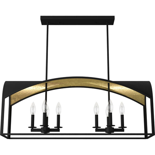 Dukestown 8 Light 41 inch Natural Iron Linear Chandelier Ceiling Light