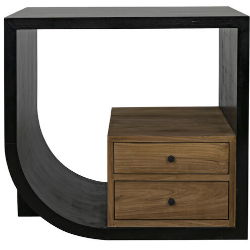 Burton 30 X 28 inch Hand Rubbed Black Side Table, Left