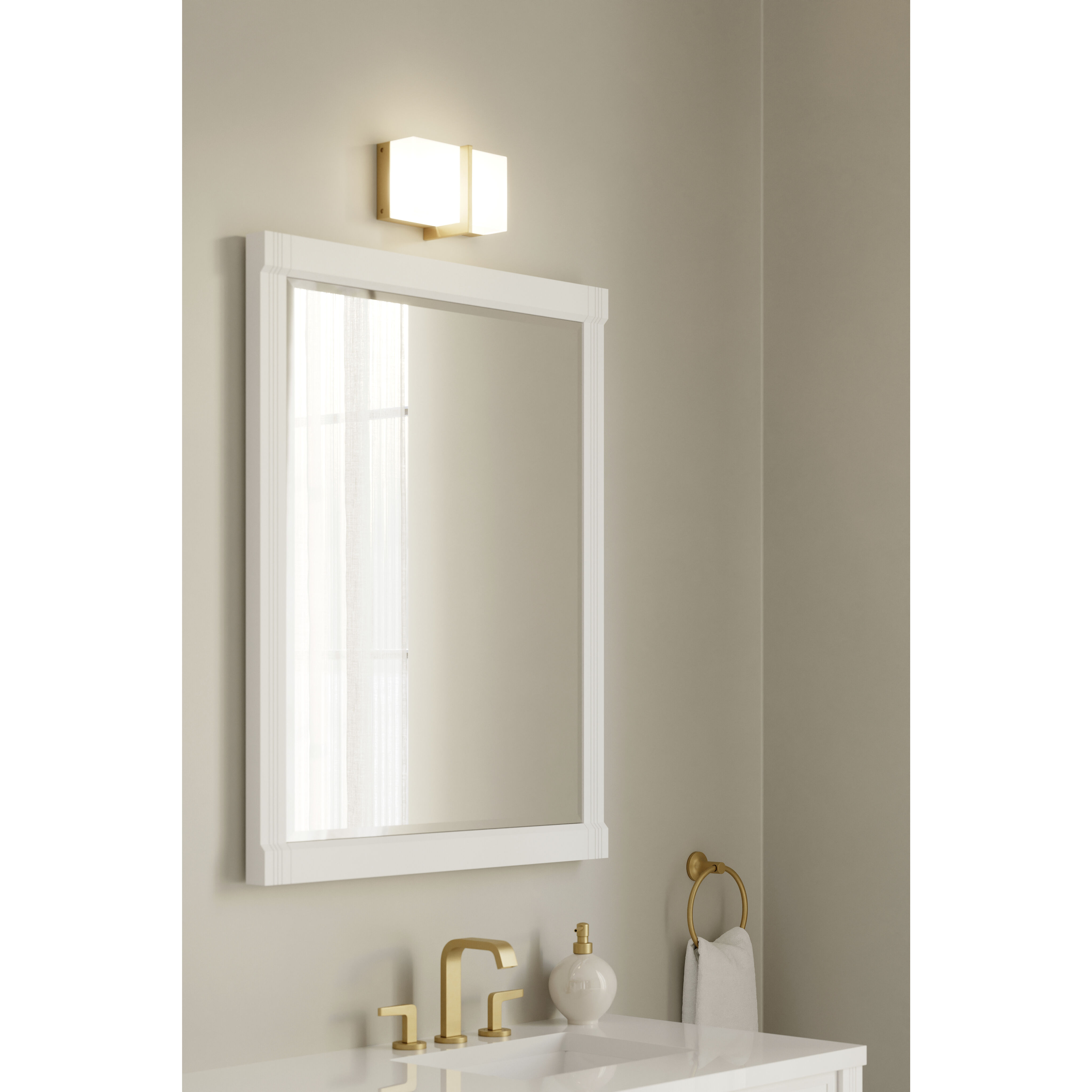 High Rise LED 8.5 inch Legacy Brass Bath Bar Wall Light