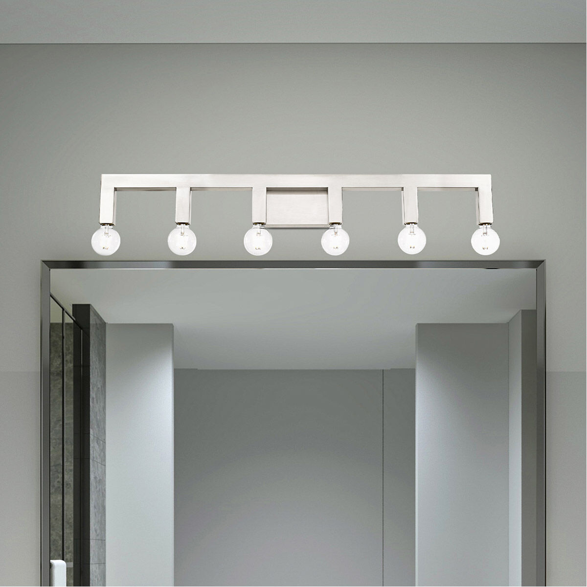 Solna 6 Light 44 inch Brushed Nickel Vanity Sconce Wall Light