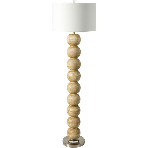 Algarve 62 inch 100.00 watt Beige and Clear Floor Lamp Portable Light