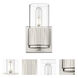 Bolivar 1 Light 4 inch Satin Nickel Sconce Wall Light in Clear Glass