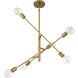 Contemporary 6 Light 26 inch Natural Brass Chandelier Ceiling Light