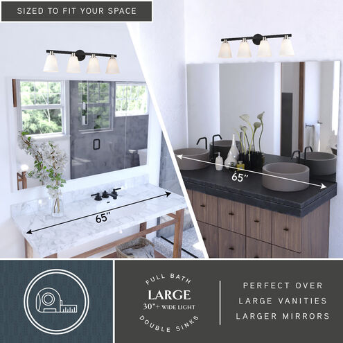 Vermont LED 32 inch Matte Black and Satin Nickel Bathroom Light Wall Light in 4