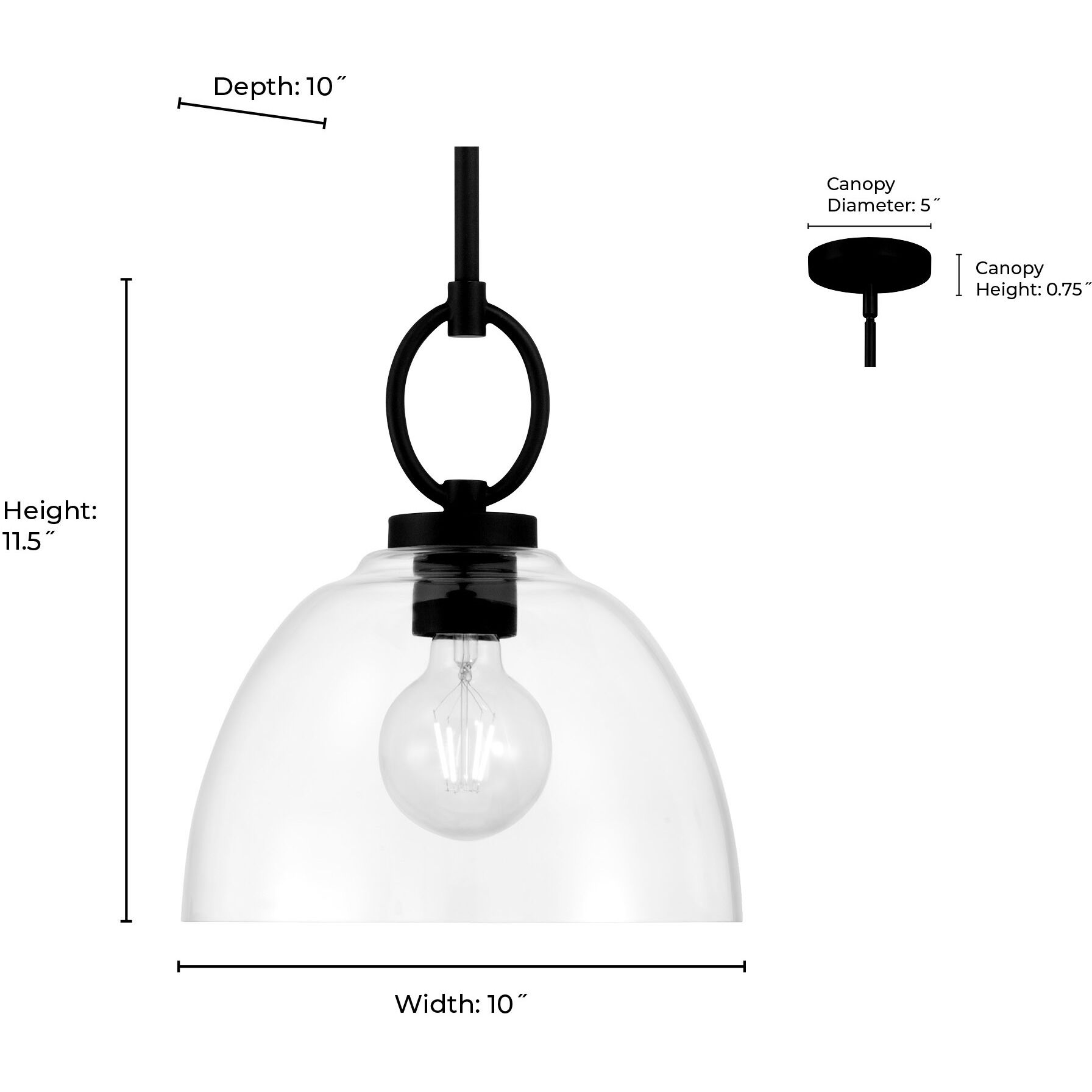 Velto 1 Light 10 inch Matte Black Pendant Ceiling Light
