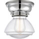 Aditi Olean 1 Light 7 inch Polished Chrome Flush Mount Ceiling Light in Clear Glass, Aditi