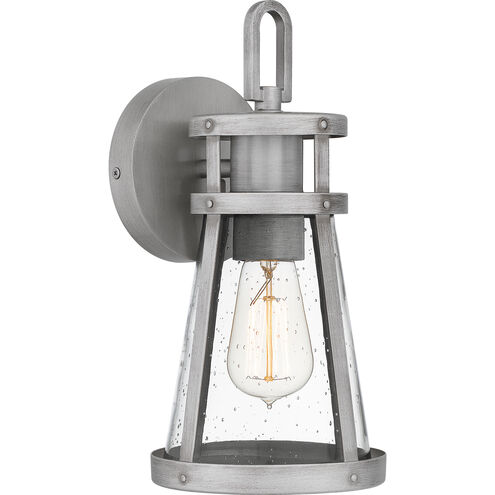 Barber 1 Light 13 inch Antique Brushed Aluminum Outdoor Wall Lantern