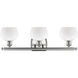 Ballston Fenton 3 Light 26 inch Brushed Satin Nickel Bath Vanity Light Wall Light in Matte White Glass, Ballston