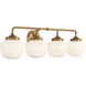 Cornwell 4 Light 32 inch Aged Brass Bath Vanity Wall Light