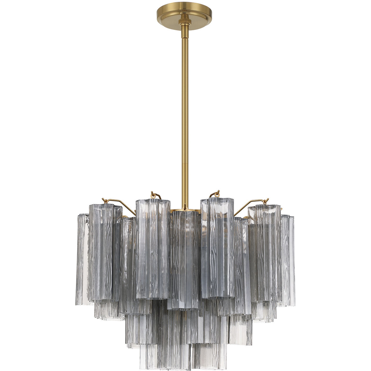 Addis 6 Light 19.75 inch Aged Brass Chandelier Ceiling Light in Tronchi Glass Smoke