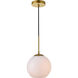 Baxter 1 Light 8 inch Brass Pendant Ceiling Light
