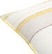 Linen Stripe Embellished 20 inch Cream Pillow Kit in 20 x 20, Square