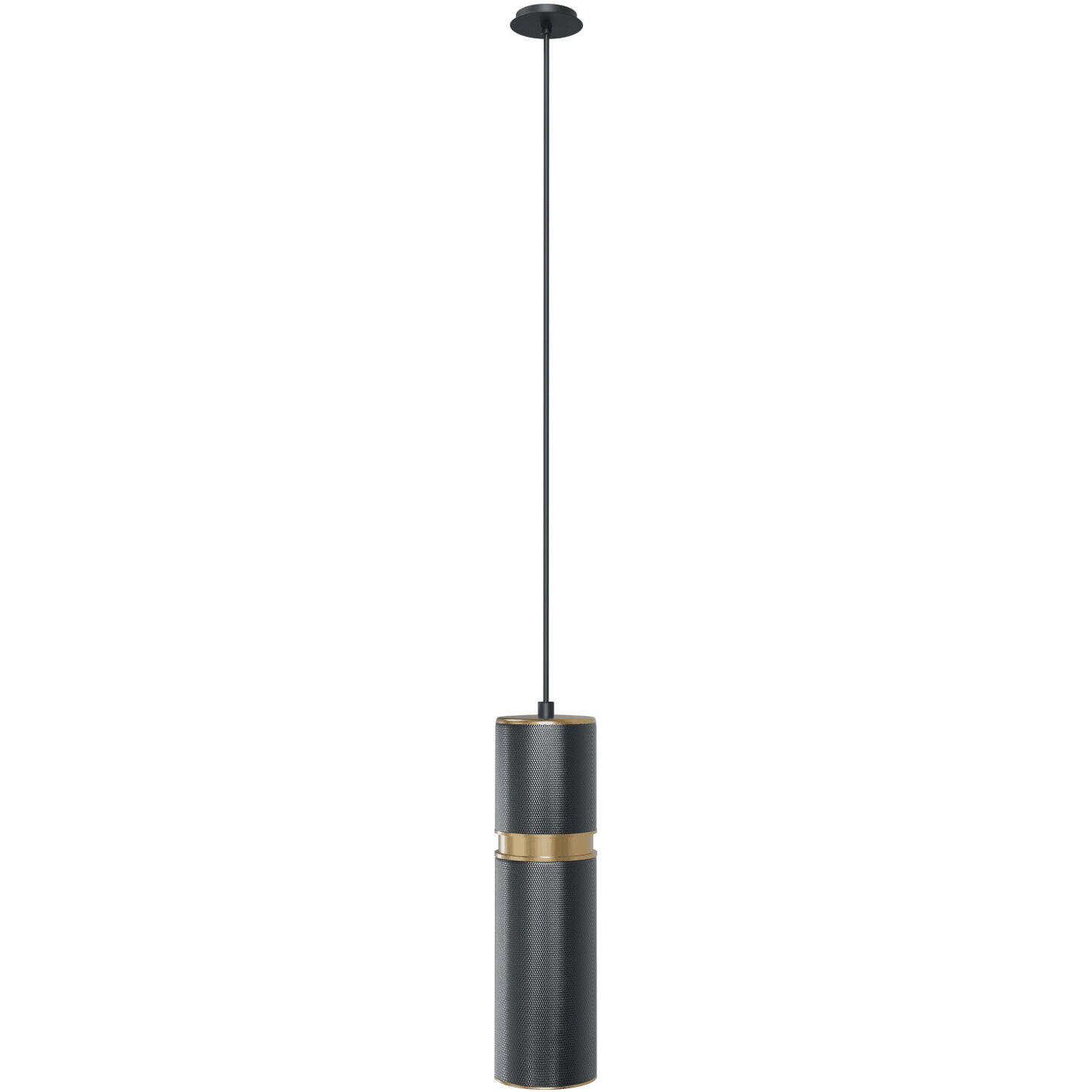 Cicada LED 3 inch Knurled Dark Grey with Brass Pendant Ceiling Light