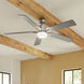 Lucian 60 inch Polished Nickel with Black/Silver Blades Ceiling Fan
