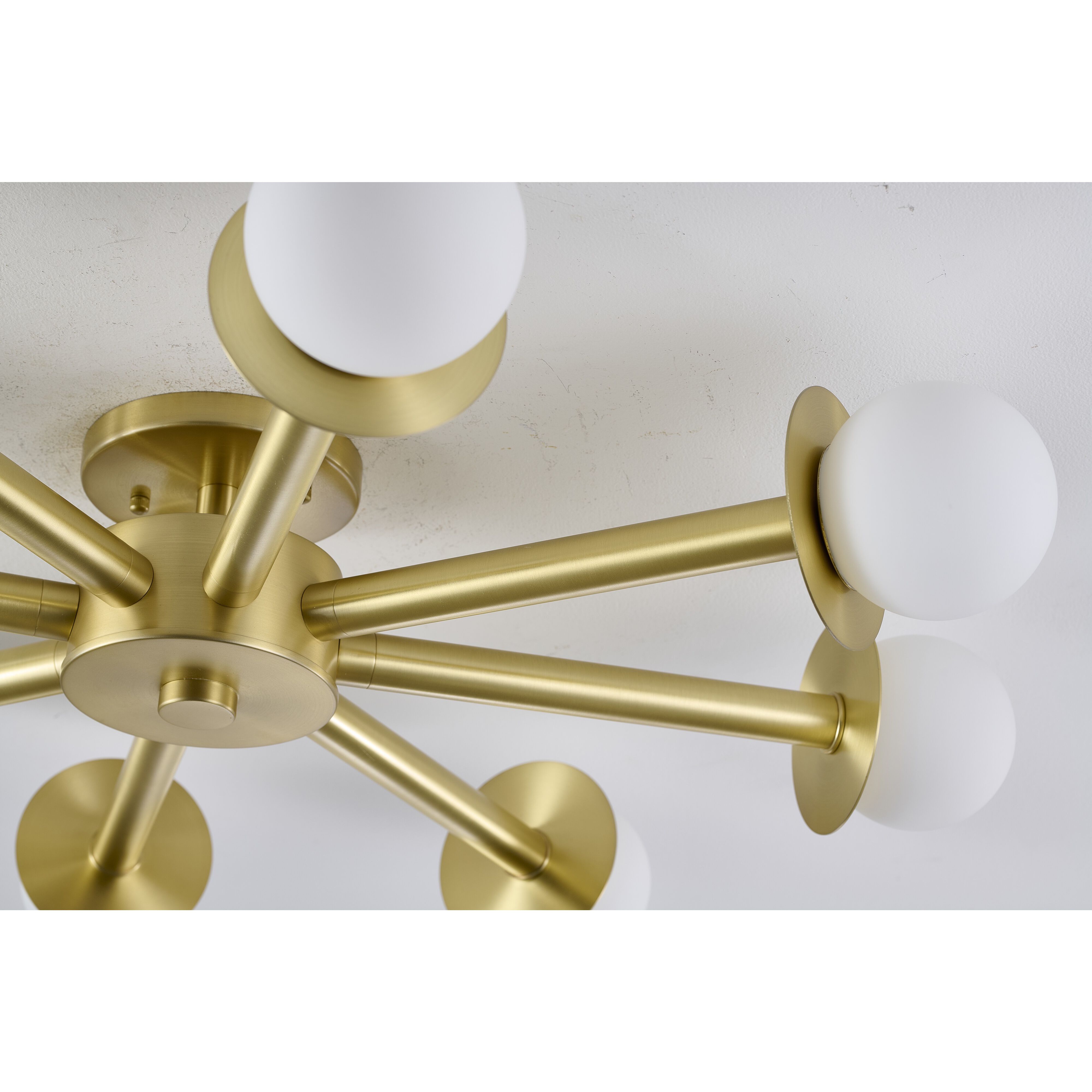 Canada 8 Light 36 inch Satin Brass Flush Mount Ceiling Light