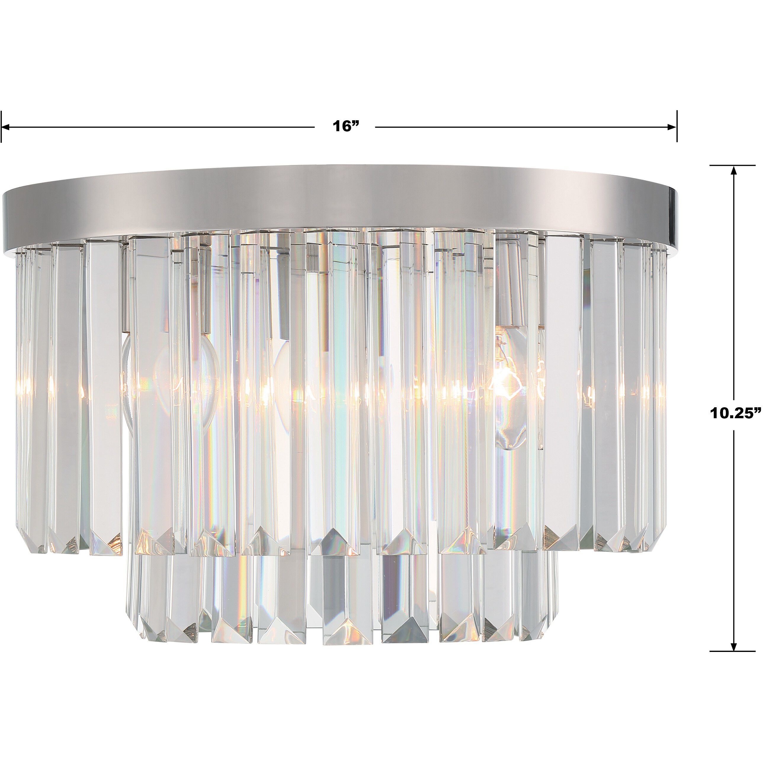 Hayes 4 Light 16 inch Polished Nickel Flush Ceiling Light