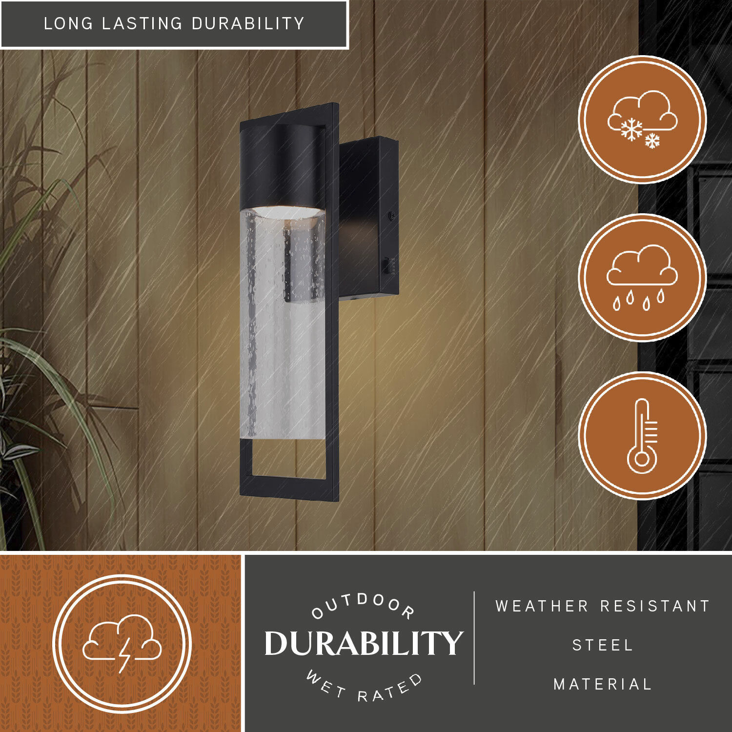 Sawyer LED 14.25 inch Matte Black Outdoor Wall