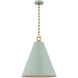 Julie Neill Theo LED 22 inch Pale Blue and Gild Pendant Ceiling Light