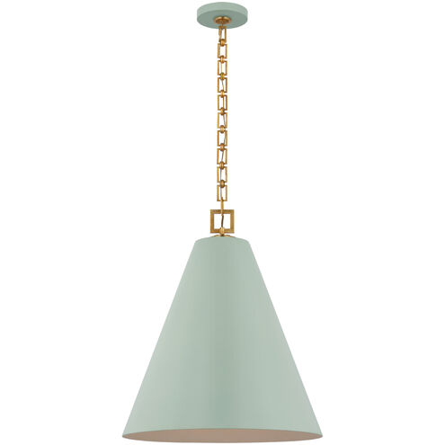 Julie Neill Theo LED 22 inch Pale Blue and Gild Pendant Ceiling Light