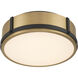 Lynca LED 13.75 inch Legacy Brass and Dark Matte Black Flush Mount Ceiling Light