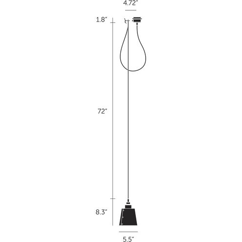 Hooked 1.0 LED 5.51 inch Graphite / Smoked Bronze Pendant Ceiling Light
