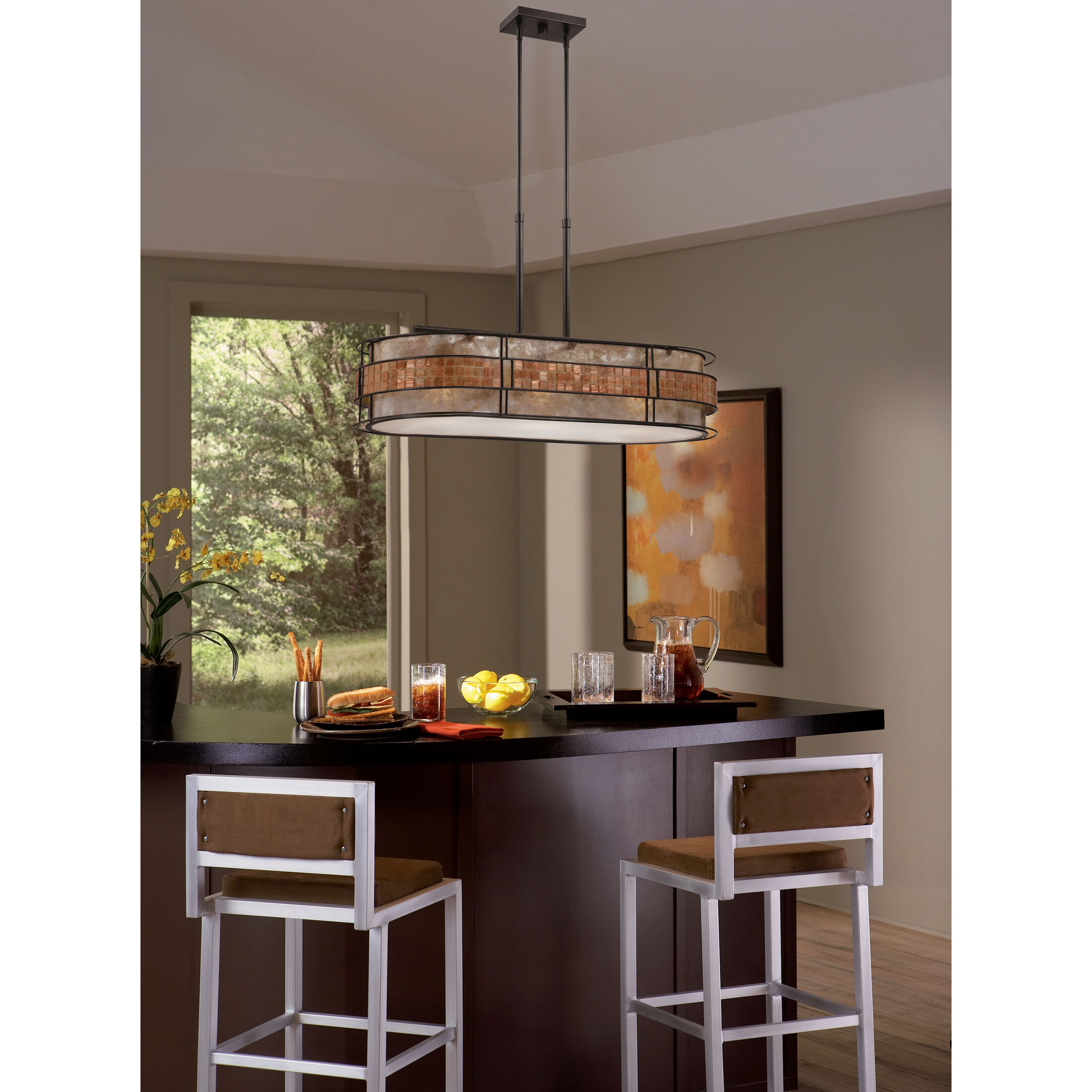 Laguna 3 Light 37 inch Renaissance Copper Island Light Ceiling Light, Naturals