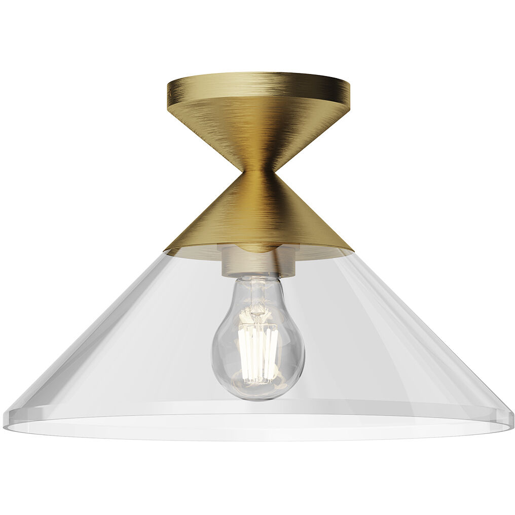 Alora Mood Mauer 1 Light 12.5 inch Brushed Gold/Clear Glass Semi-Flush Mount Ceiling Light