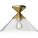 Alora Mood Mauer 1 Light 12.5 inch Brushed Gold/Clear Glass Semi-Flush Mount Ceiling Light