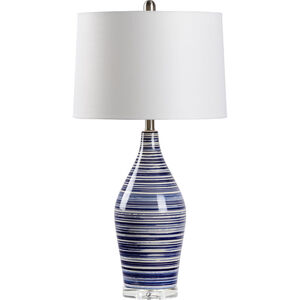 MarketPlace 31 inch 100 watt Blue/White Glaze Table Lamp Portable Light