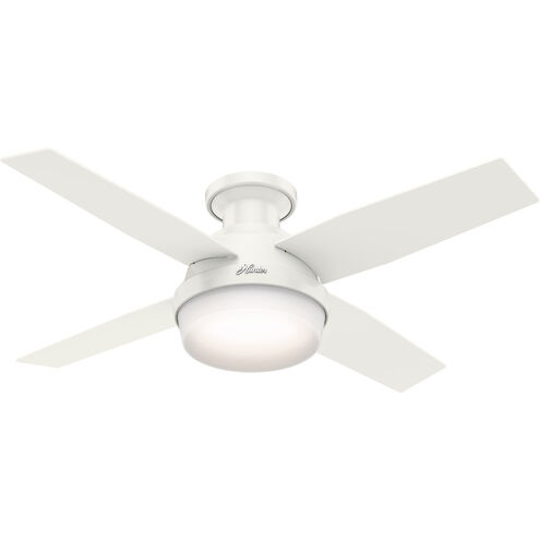 Dempsey 44 inch Fresh White with Blonde Oak/Fresh White Blades Ceiling Fan, Low Profile