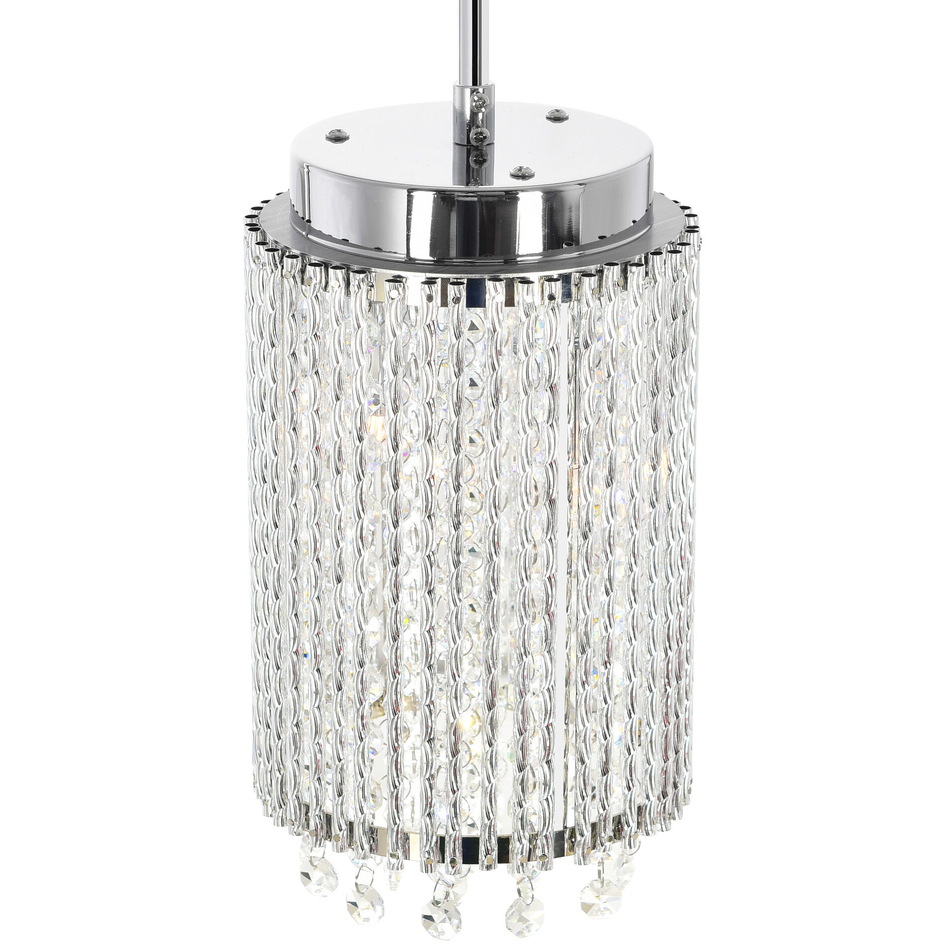 Claire 2 Light 6 inch Chrome Drum Shade Mini Pendant Ceiling Light