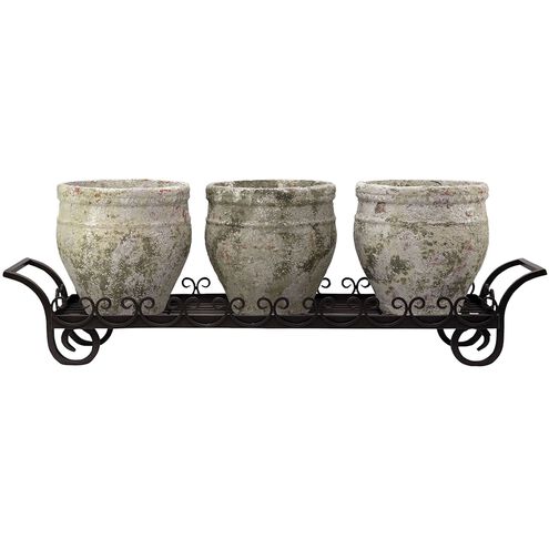 Northgate Weathered White with Black Outdoor Planter