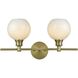 Collier 2 Light 19 inch Satin Gold Bath Sconce Wall Light