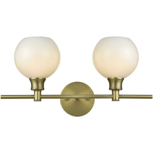 Collier 2 Light 19 inch Satin Gold Bath Sconce Wall Light