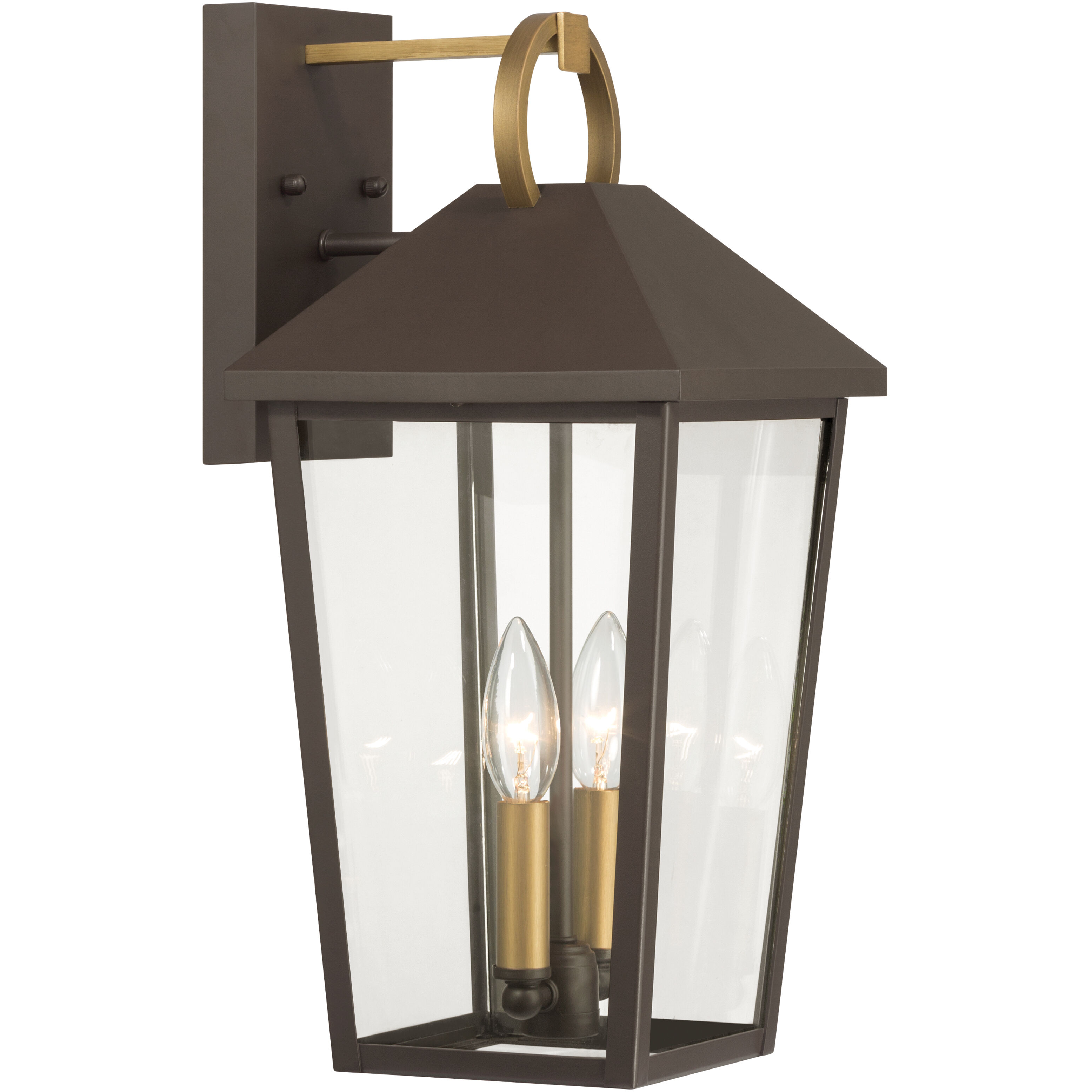 Bayra 2 Light 17 inch Painted Legacy Brass and Dark Bronze Outdoor Wall Lantern