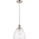 Ballston Dome 1 Light 9 inch Brushed Satin Nickel Mini Pendant Ceiling Light in Seedy Glass