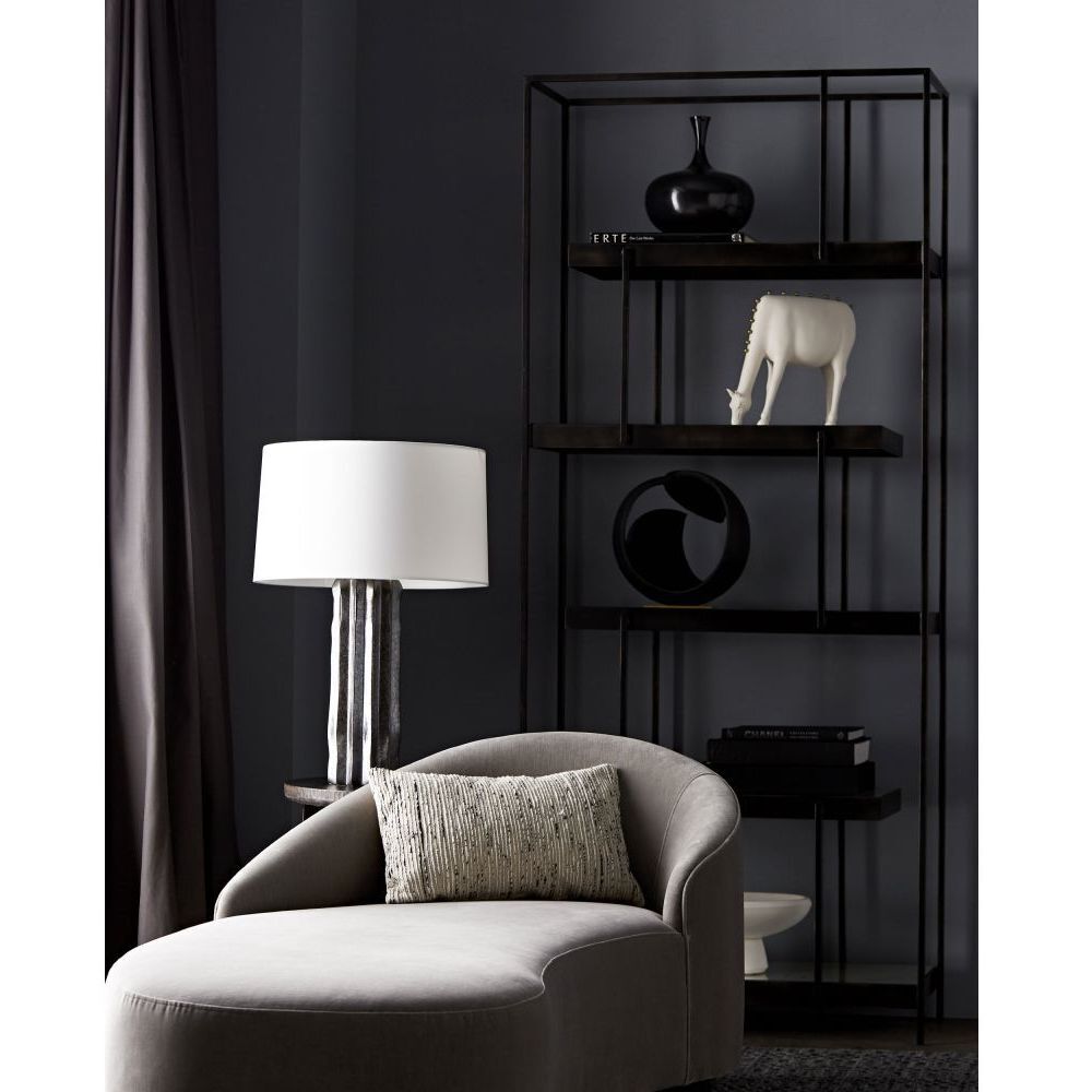 Turner Sharkskin Chaise, Left Arm